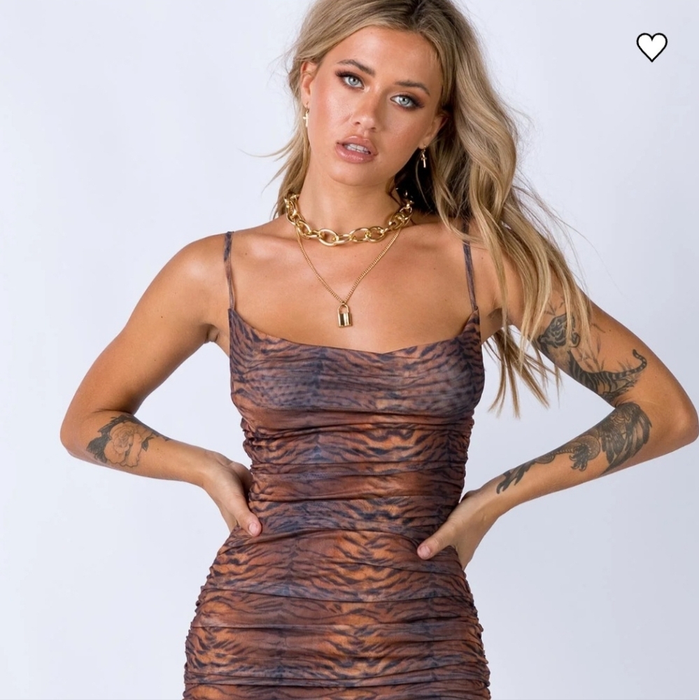 Princess Polly Harlan Mini Brown Dress